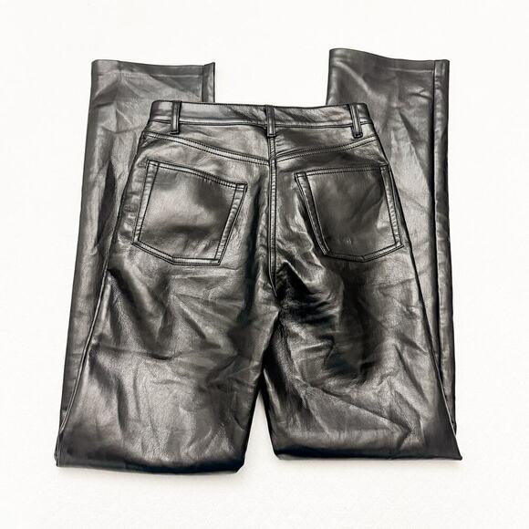 Wilfred Faux Leather Slim Straight Leg Black Pant Size 00 MINT Condition - Picture 9 of 10